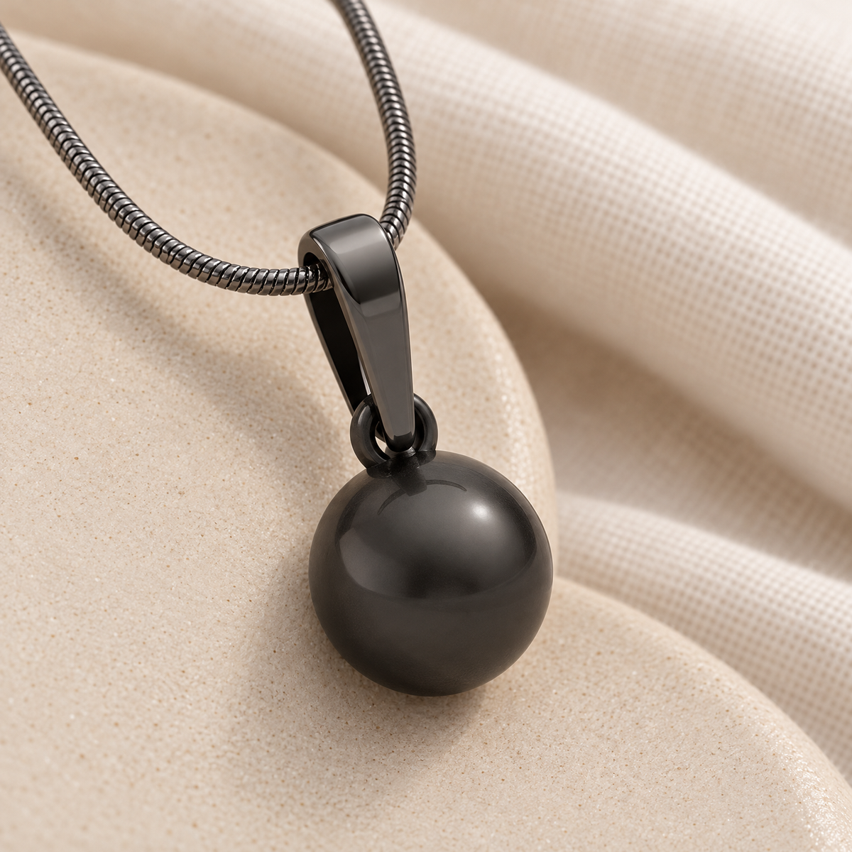 Black Plated Across The Globe Forever Sealed Memorial Jewelry — alternate view — evr20030blfs