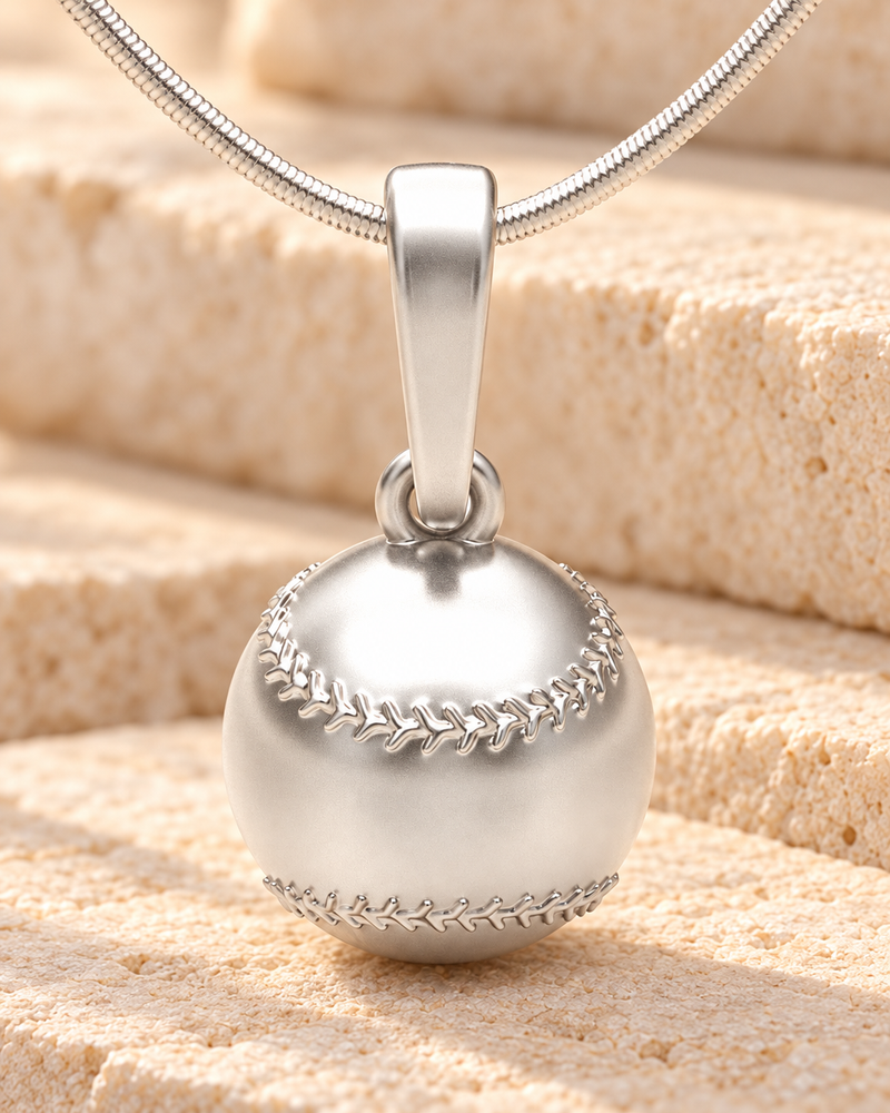 Sterling Silver Baseball Forever Sealed Memorial Jewelry