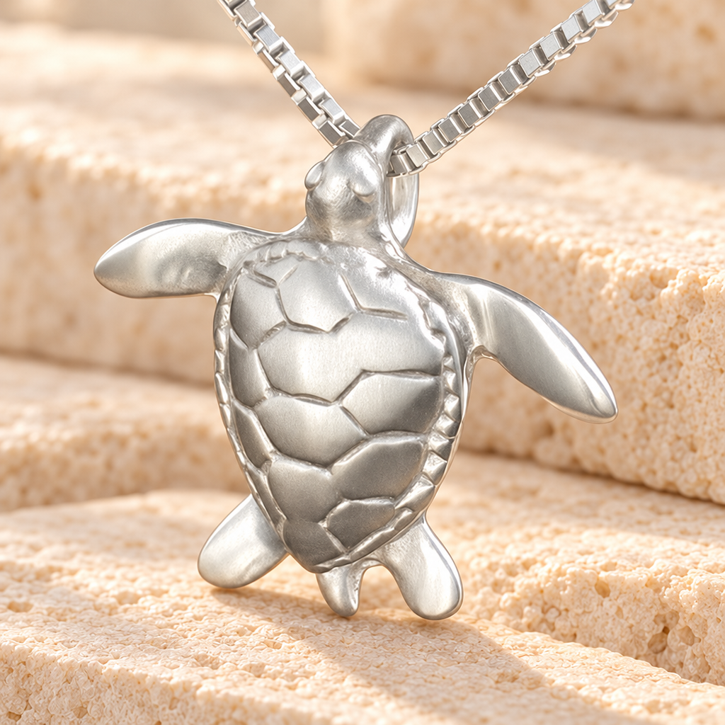 Sterling Silver Sea Turtle Cremation Keepsake — main — evr129ss
