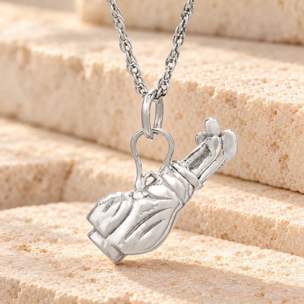White Gold Golf Clubs Memorial Pendant — main — evr525wg