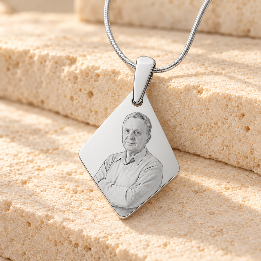Stainless Steel Fly Me A Kite Photo Pendant
