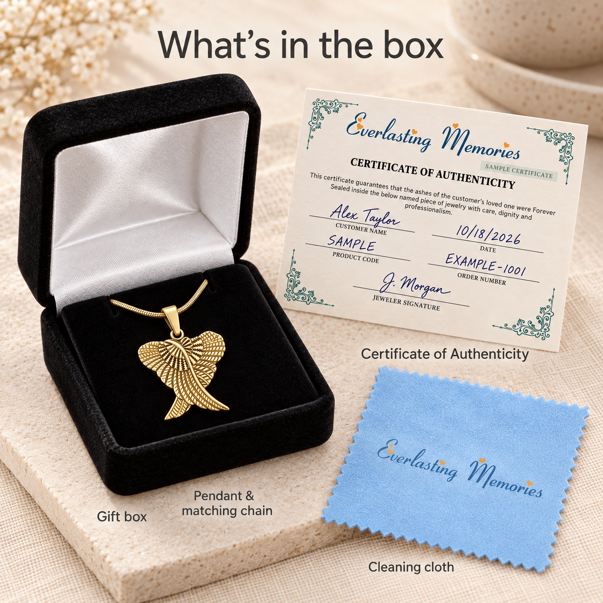 Gold Plated In Peace Forever Sealed Urn Pendant — whats in box — evr6765gfs