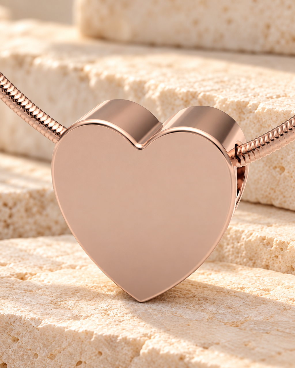 Rose Gold Smooth Heart Forever Sealed Cremation Jewelry — main — evr6457rgfs
