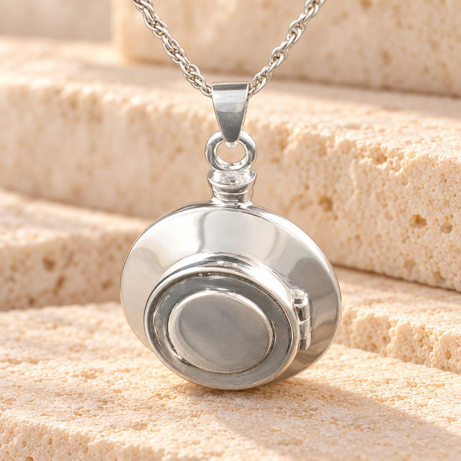 Sterling Silver Piety Urn Necklace