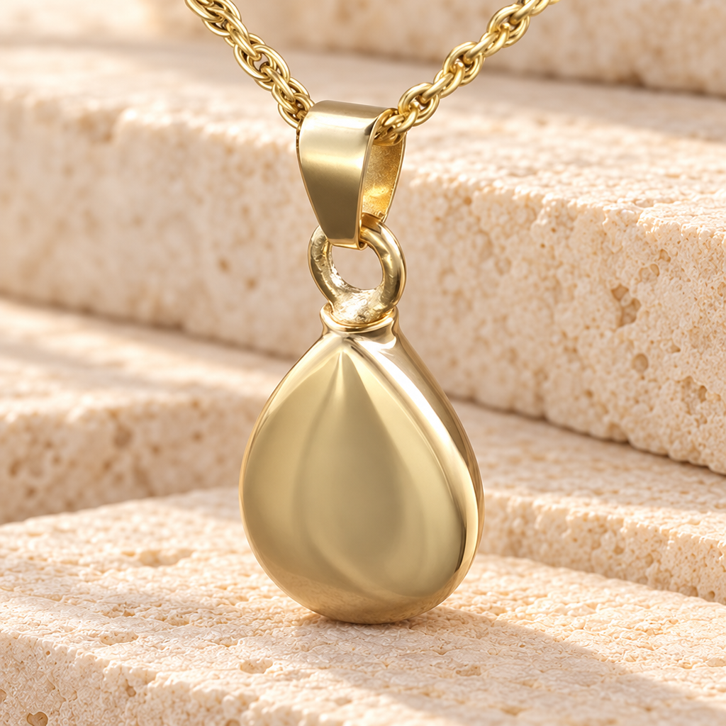 14K Gold Plated Teardrop Funeral Jewelry — main — evr512kg