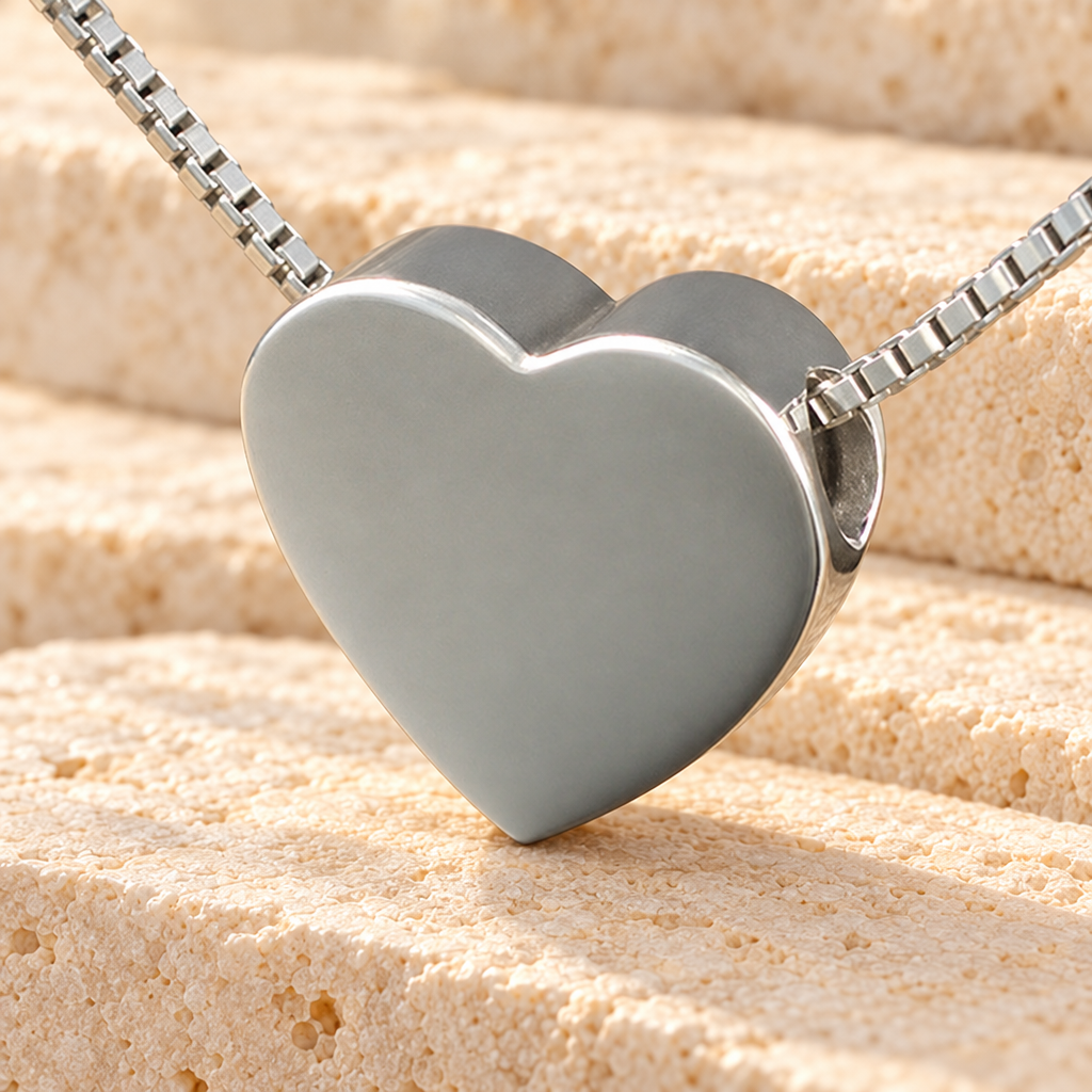 Sterling Silver Sliding Heart Urn Necklace — main — evr105ss