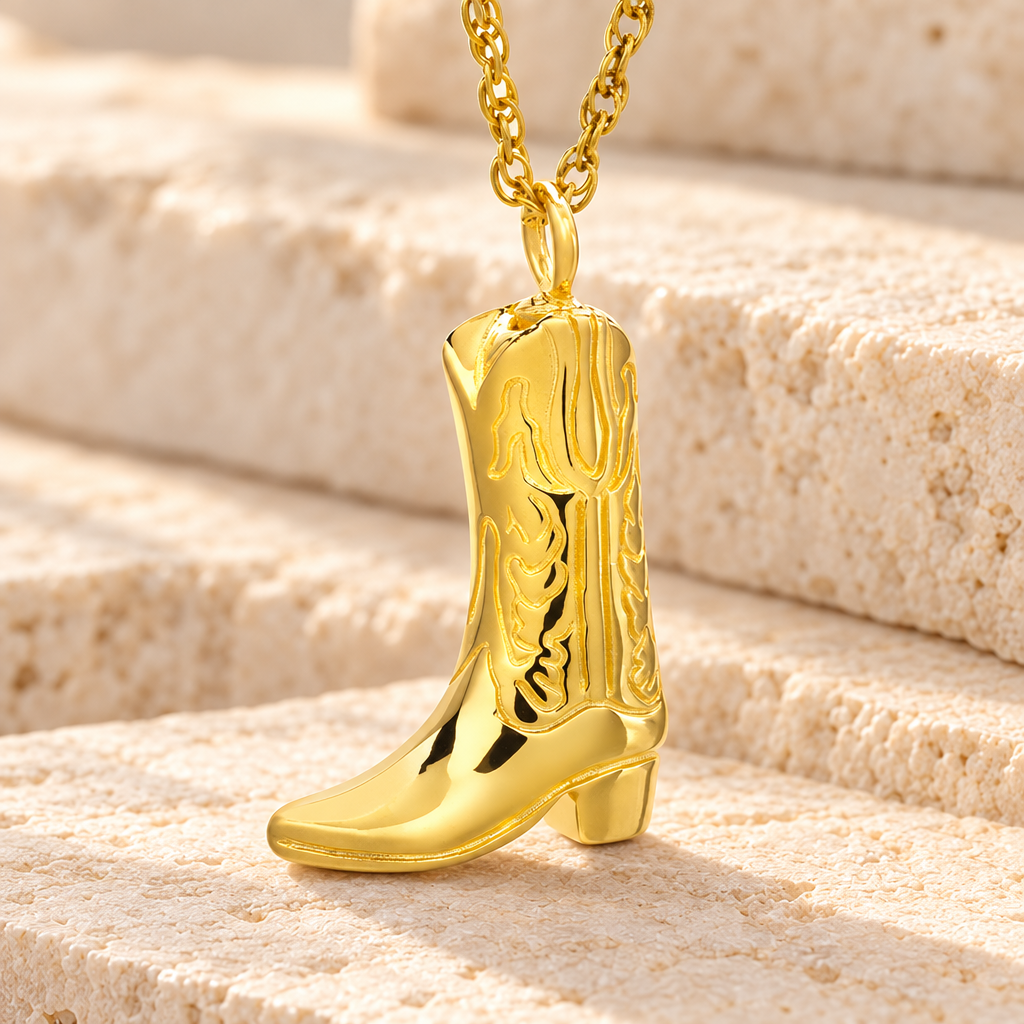 14K Gold Boot Cremation Jewelry — main — evr153kkg
