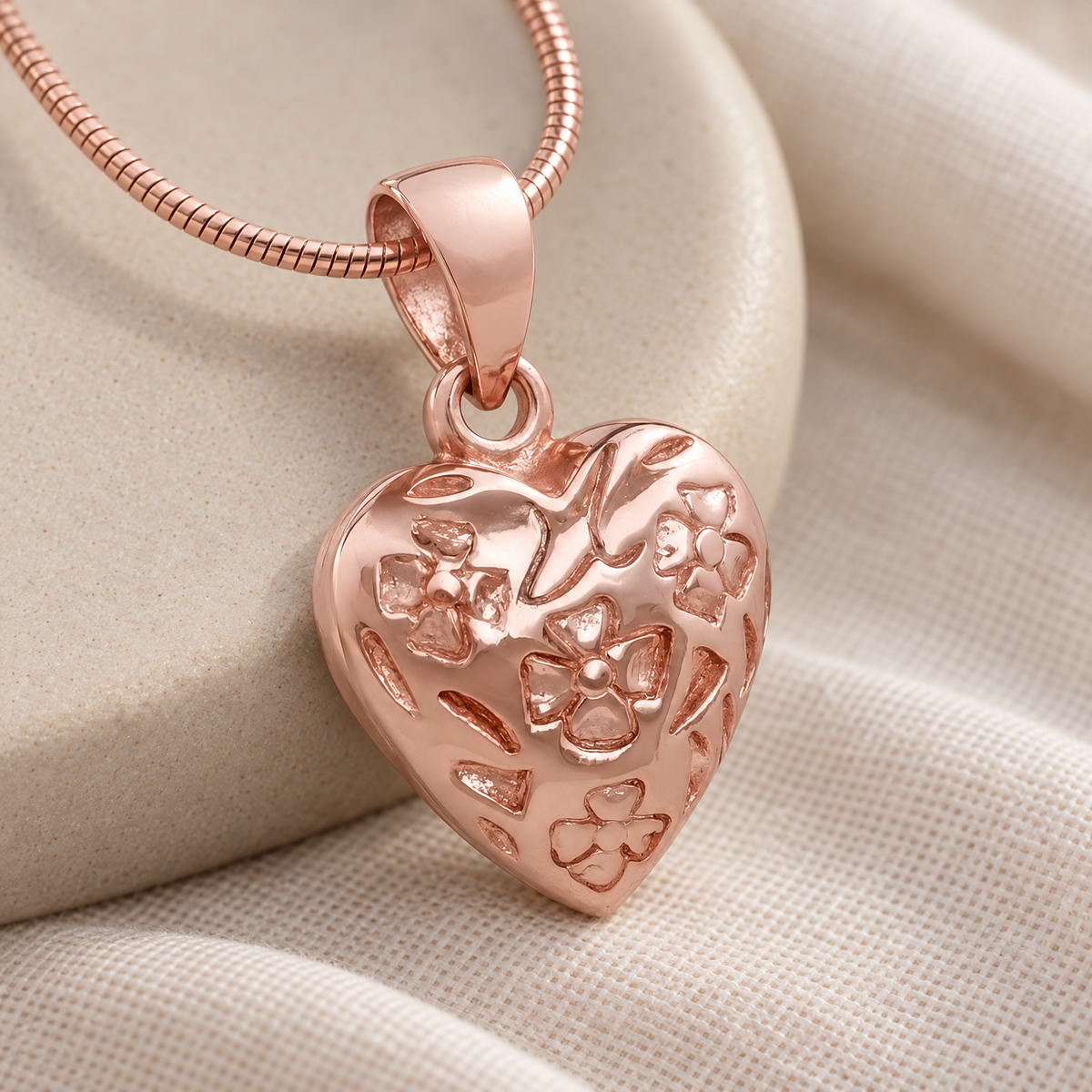 Rose Gold Plated Gratitude Heart Forever Sealed Cremation Jewelry — alternate view — evr6474rgfs