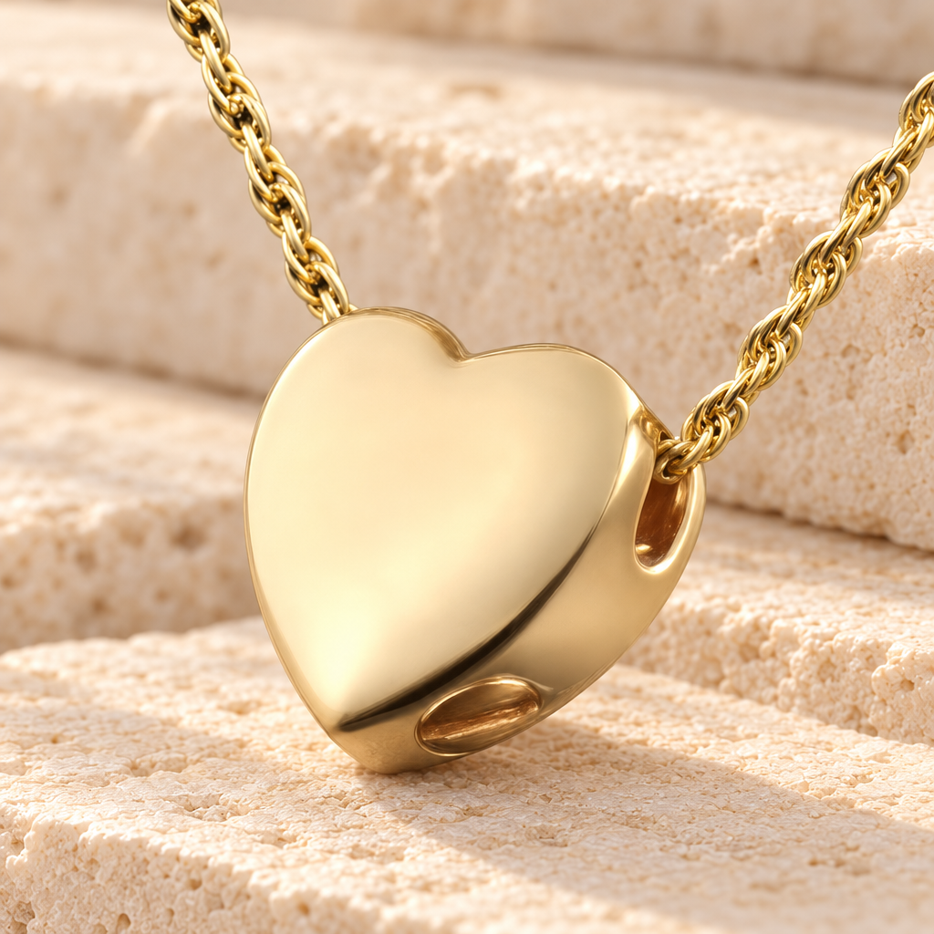 14k Gold Dedication Heart Jewelry Urn — main — evr941kg