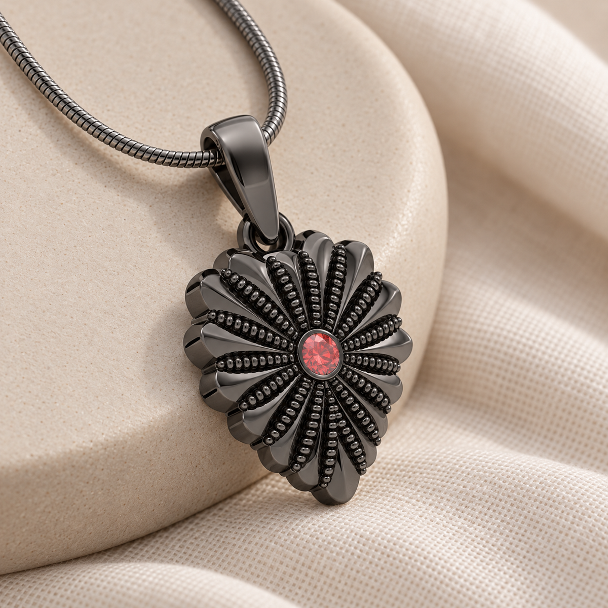 Black Plated Birthstone Knotted Heart Forever Sealed Memorial Jewelry — alternate view — evr20018blfs