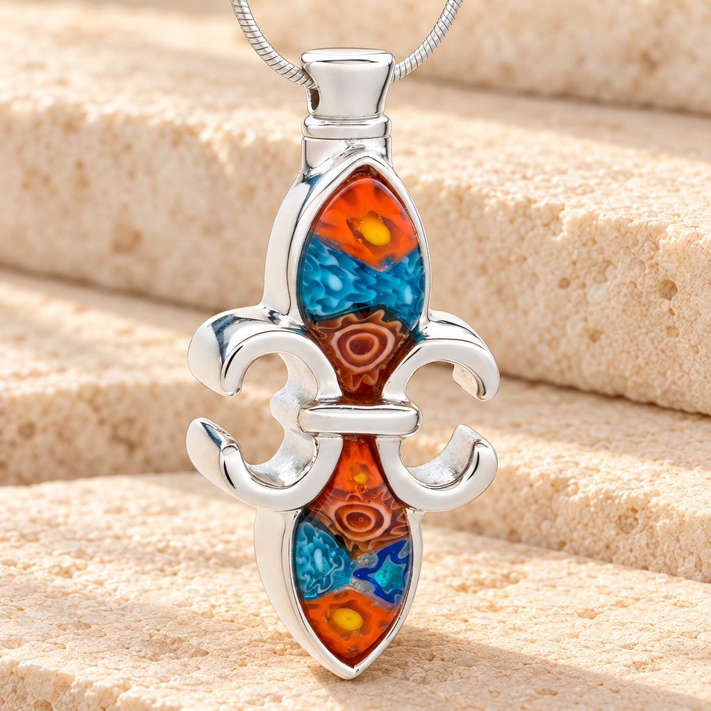 Fancy Flower Cremation Jewelry — main — evr6109