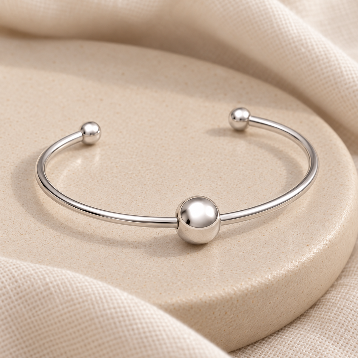 Solid 14k White Gold Sliding Cape Forever Sealed Memorial Bracelet — alternate view — evr20068wgfs