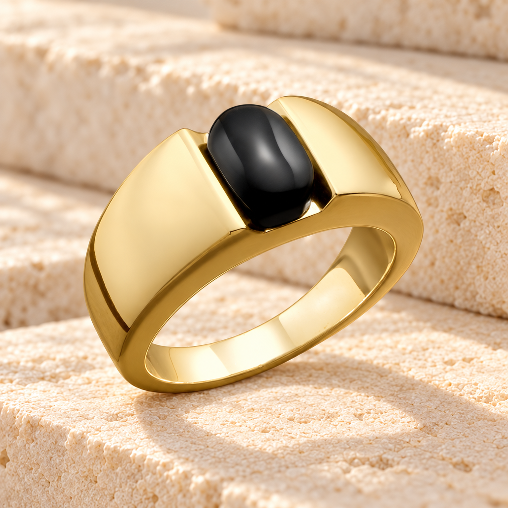 Men's 14k Gold Simply Sable Ashes Ring — main — evr6350mkg