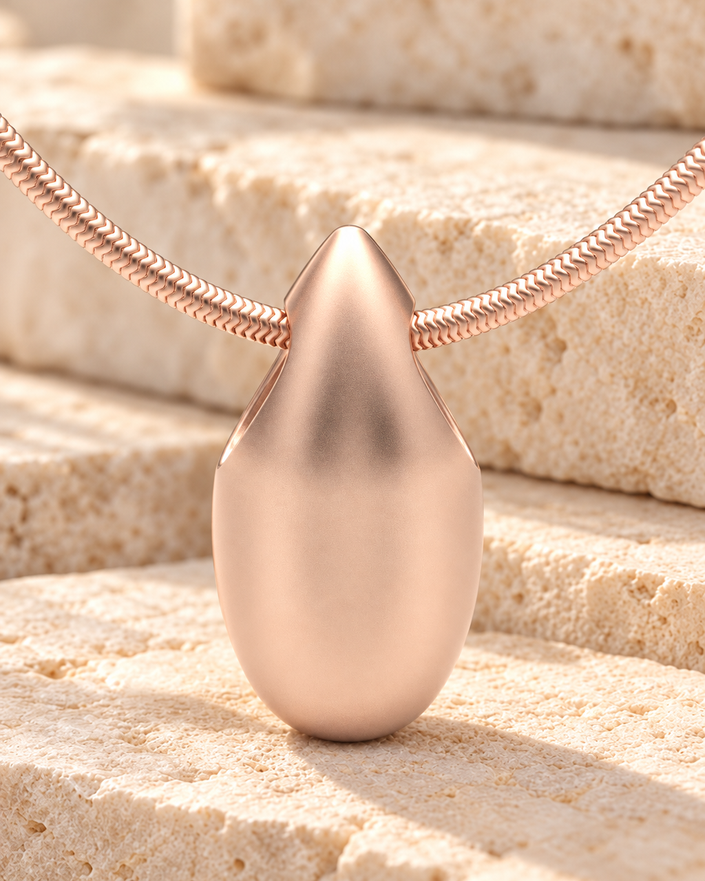 Rose Gold Plated Simple Tear Forever Sealed Cremation Jewelry — main — evr6460rgfs
