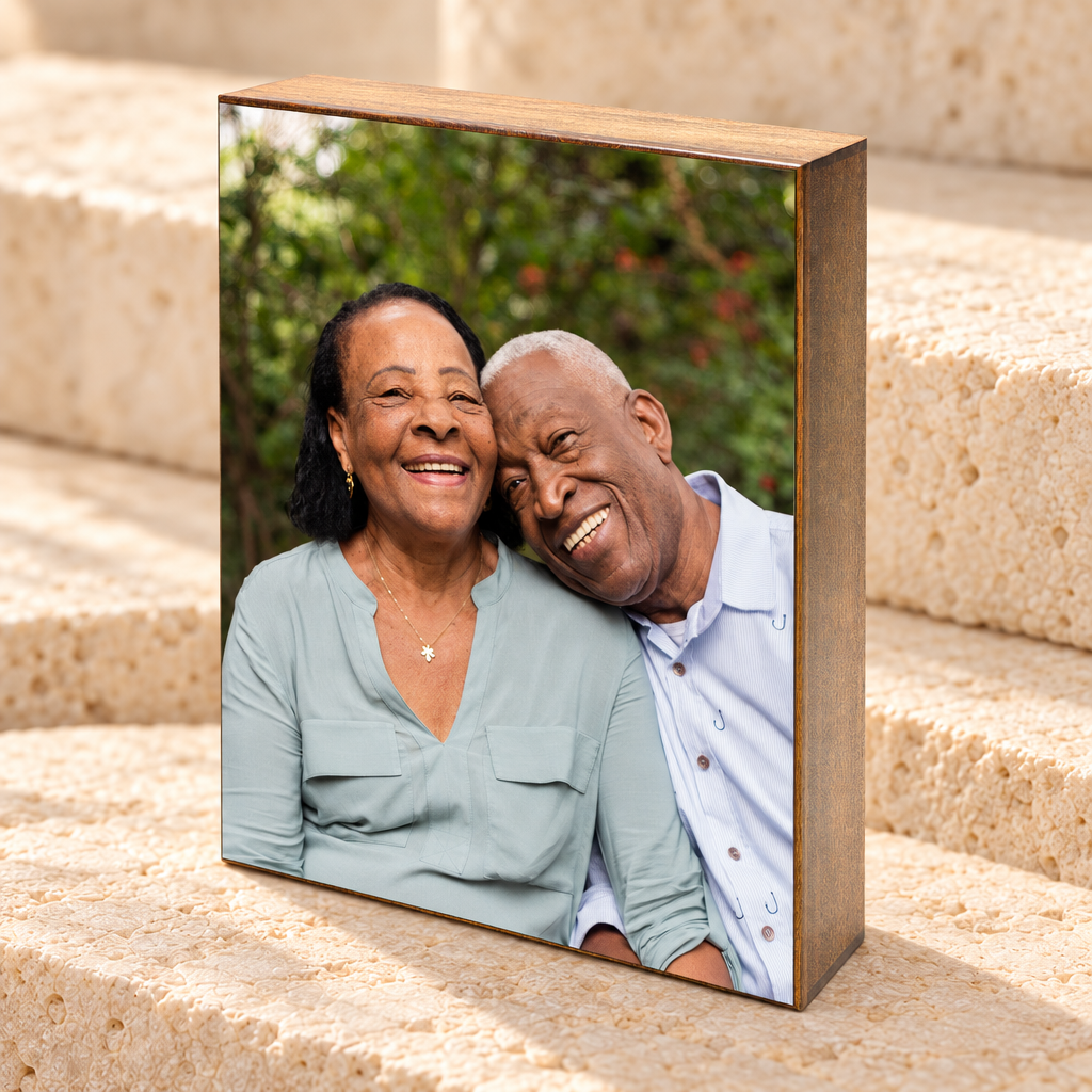 Together For Eternity Wood Photo Cremation Urn — main product image