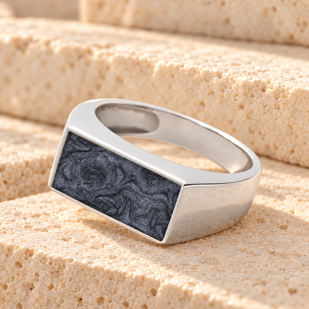 Men's Sterling Silver Drexel Ash Ring with Slate — main product image