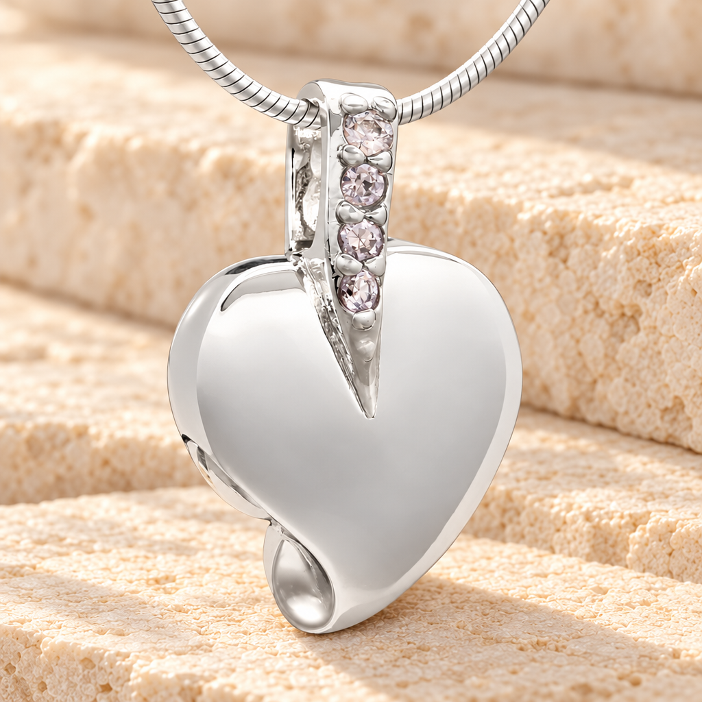Silver Heavenly Heart Cremation Jewelry — main — evr6493ss