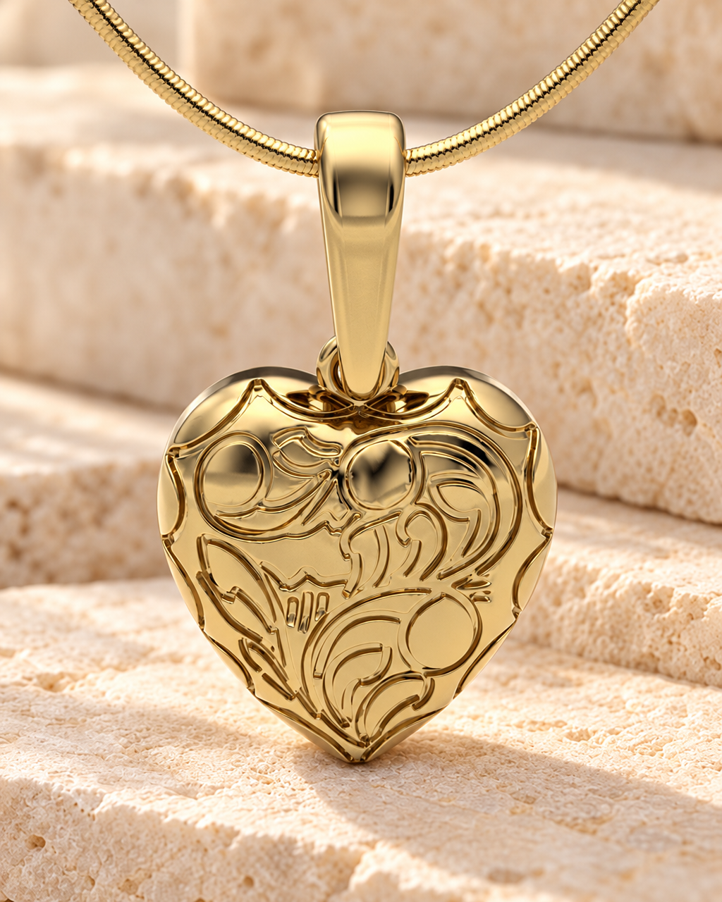 Gold Plated Scrolled Heart Forever Sealed Memorial Jewelry — main — evr20044gfs