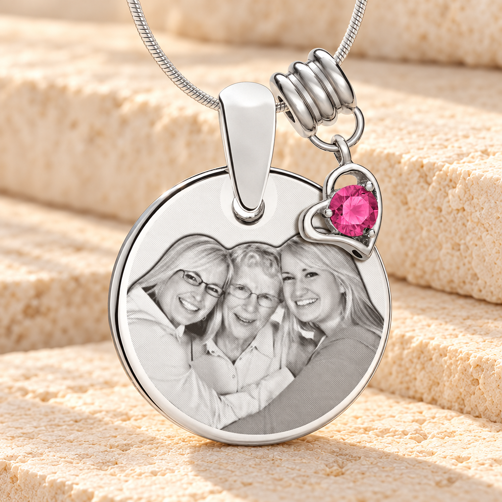Round October Photo Engraved Stainless Keepsake — main — evr6401oct