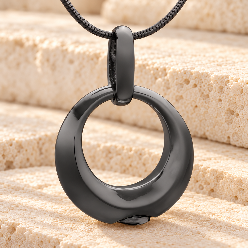 Black Encircle Cremation Jewelry — main — evr6454b
