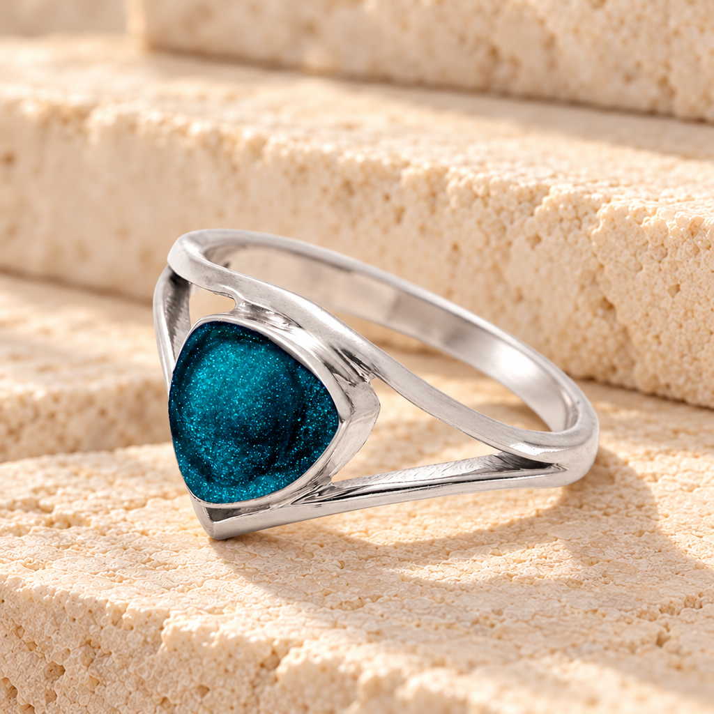Women's Sterling Silver Willowbrook Ash Ring with Aqua — main product image