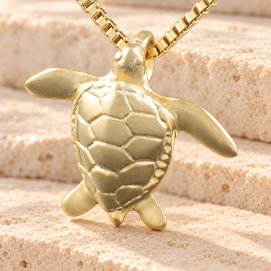 Gold Vermeil Sea Turtle Jewelry Urn — main — evr129gv
