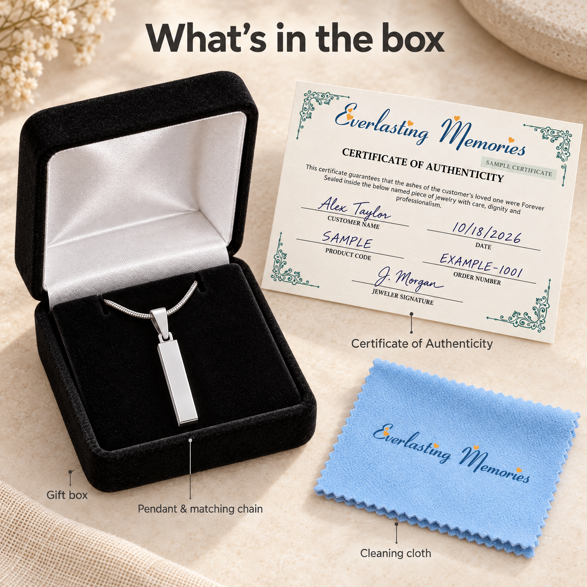 Faithfulness Cylinder Forever Sealed Memorial Jewelry — whats in box — evr20029ssfs