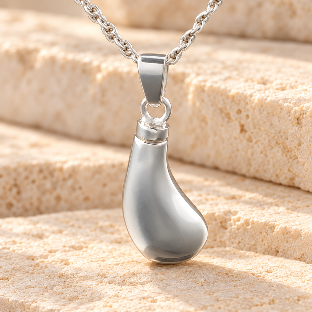 Sterling Silver Teardrop Urn Keepsake — main — evr168ss