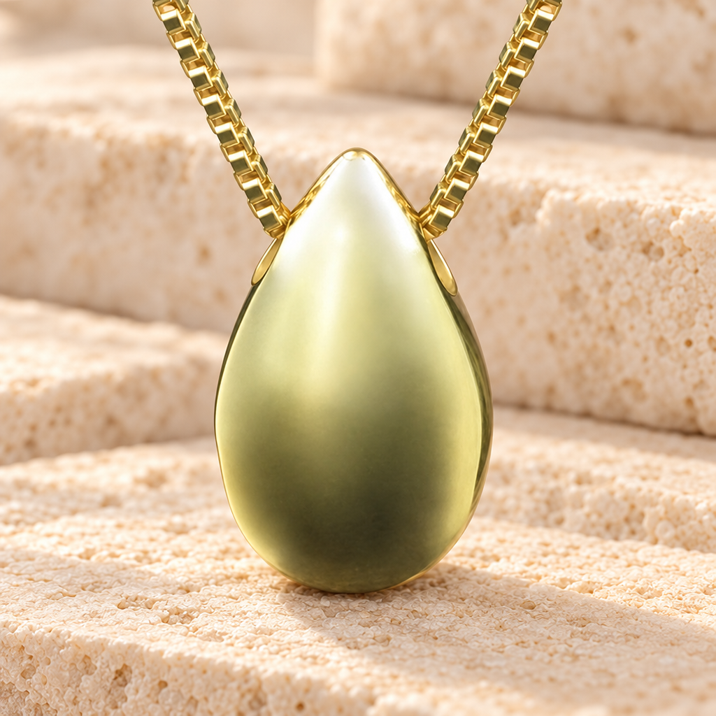 Gold Vermeil Teardrop Cremation Urn Keepsake — main — evr122gv