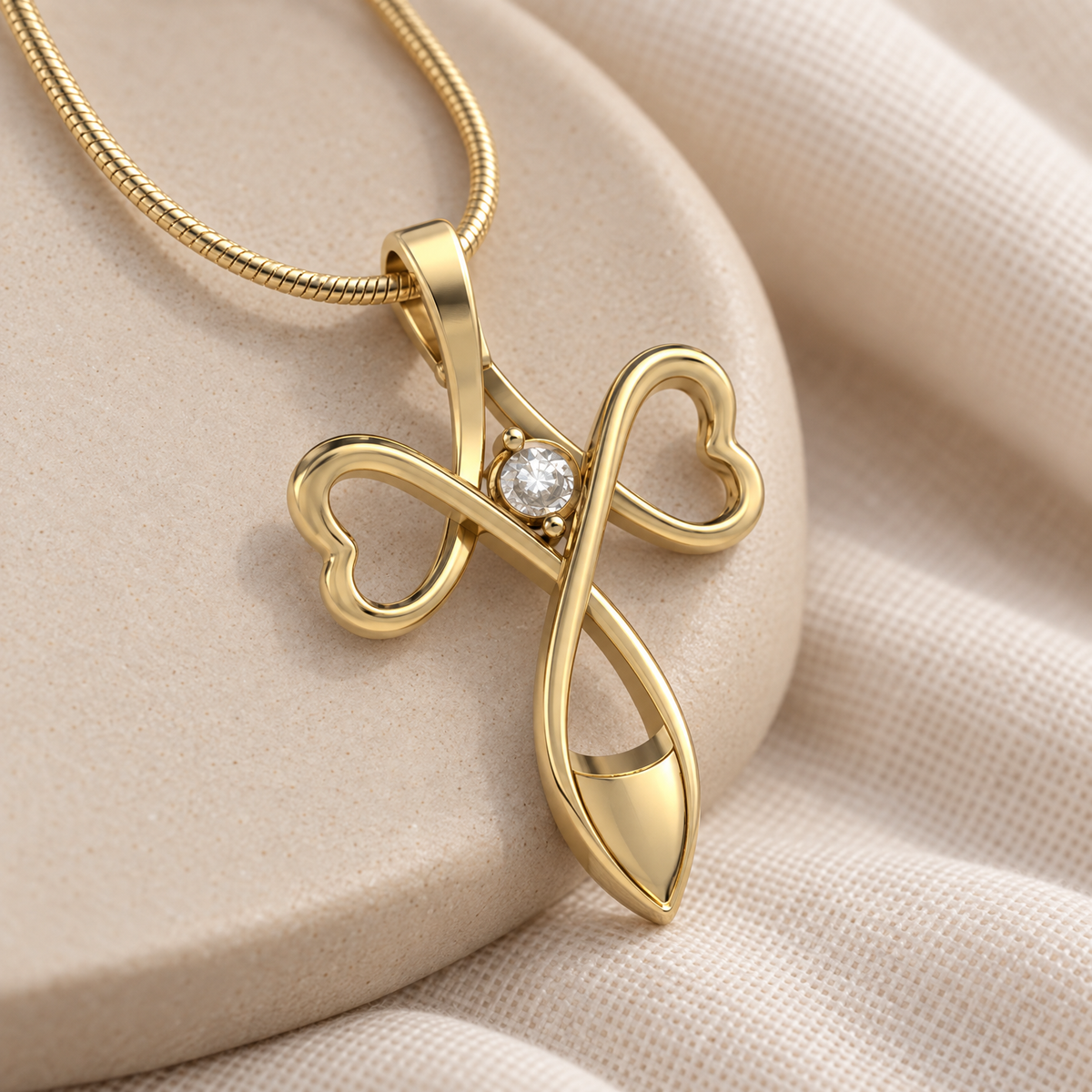 Gold Plated Peaceful Moments Forever Sealed Memorial Jewelry — alternate view — evr6091gfs