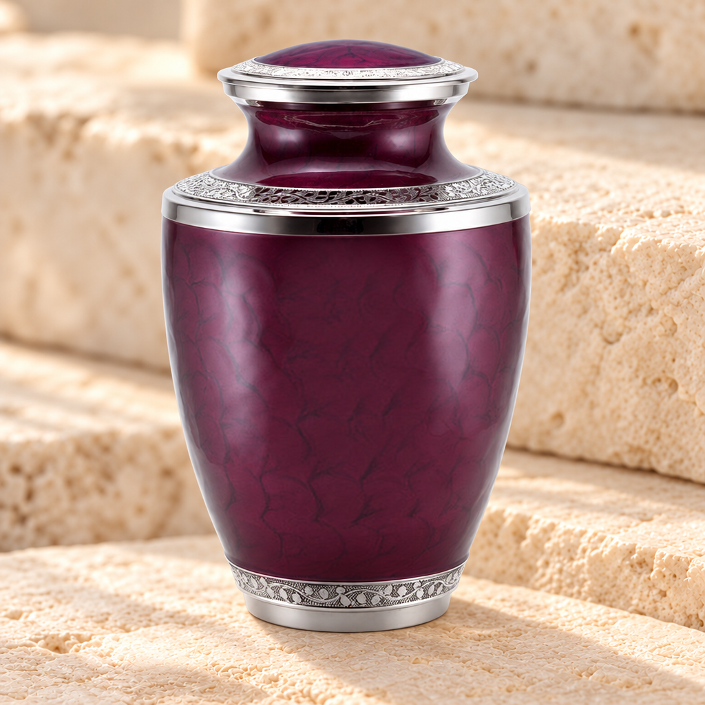Carnation Purple Individual Cremation Urn — main product image