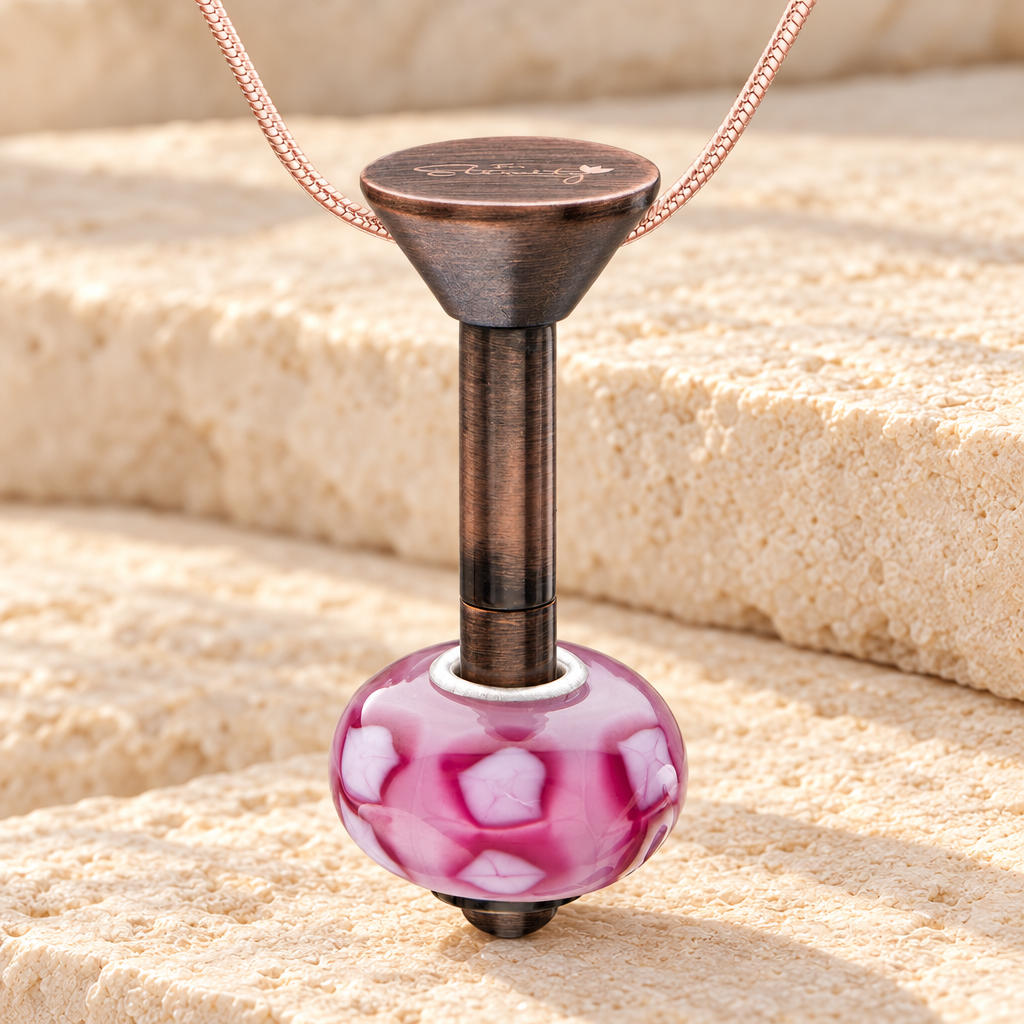 Antique Copper Plated Millenium Ash Pendant with Blooming Charm — main — evr6545antmill