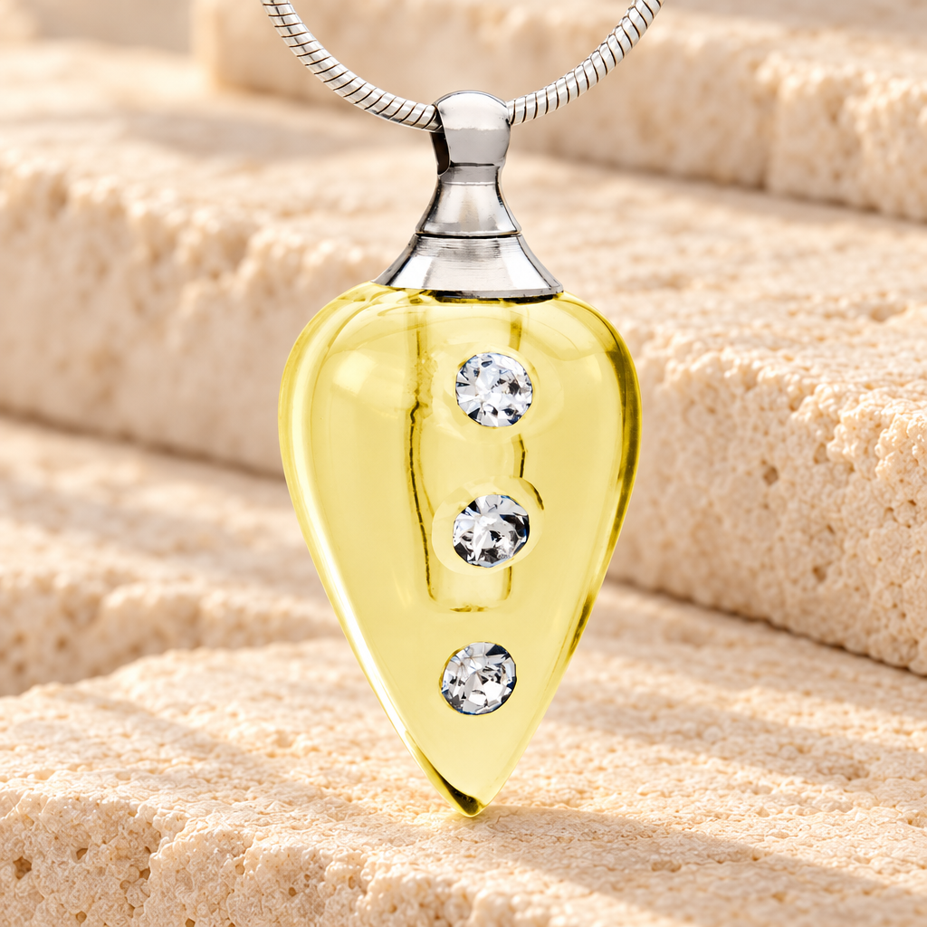 Glass Locket Yellow Merriment Locket Necklace — main — evr2517