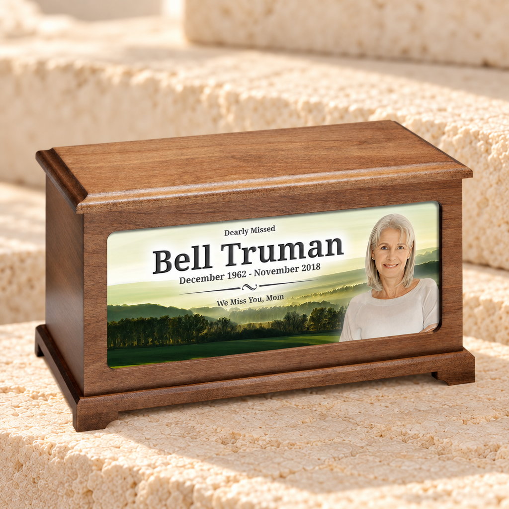 Morning Pasture Picture Cremation Urn — main product image