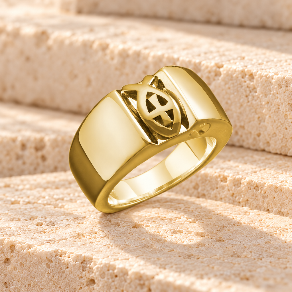 Men's 14k Gold Worthy Ring Jewelry Urn — main product image