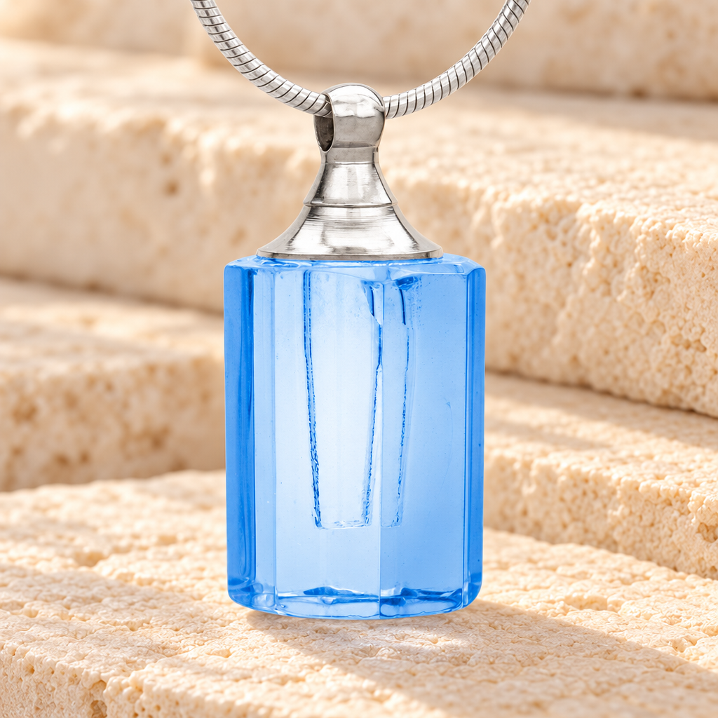 Glass Locket Cheerful Cremation Necklace — main — evr2046