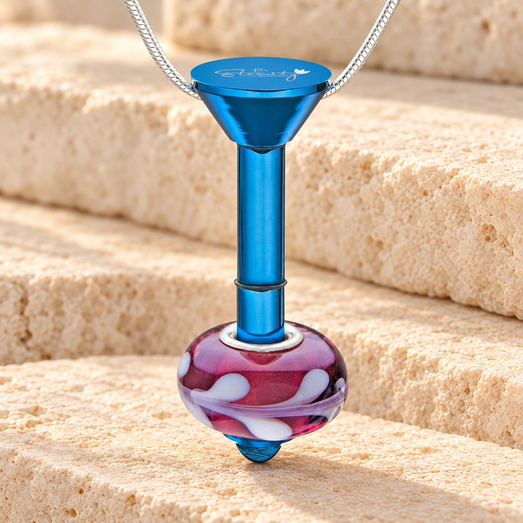 Blue Plated Millenium Ash Pendant with Romance Charm — main — evr6546bluemill