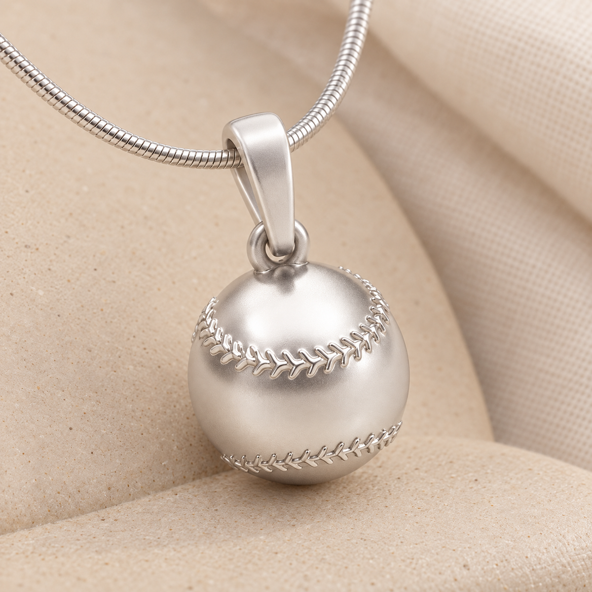 Solid 14k White Gold Baseball Forever Sealed Memorial Jewelry — alternate view — evr20045wgfs