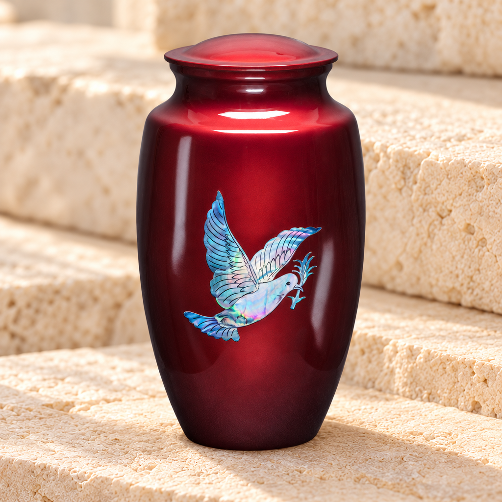 Fiery Doves Cremation Urn — main — EVR8010