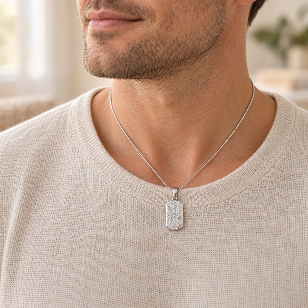 Sterling Silver Dog Tag Textured Forever Sealed Memorial Jewelry — lifestyle — evr5015ssfs