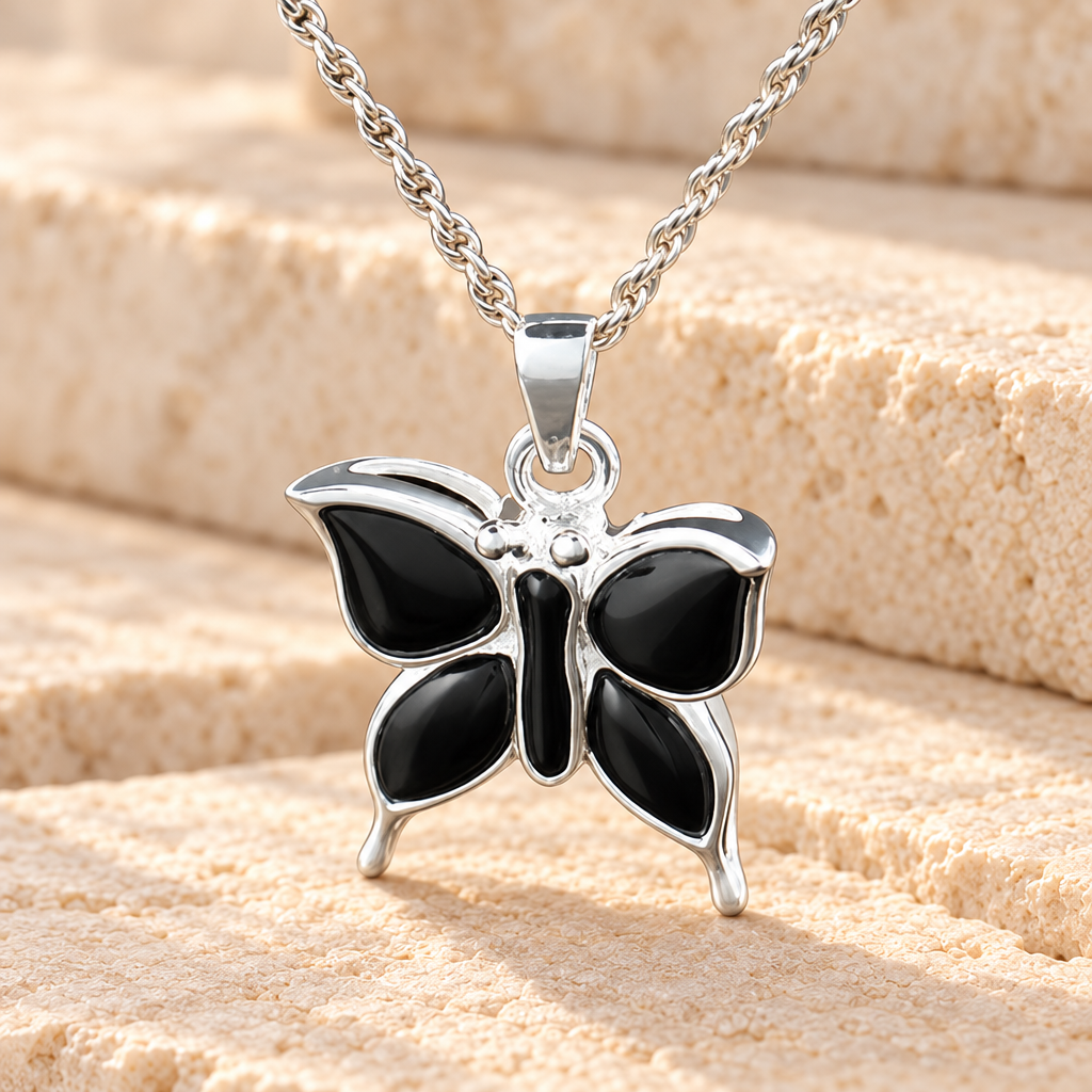 Sterling Silver Night Butterfly Urn Necklace — main — evr852ss
