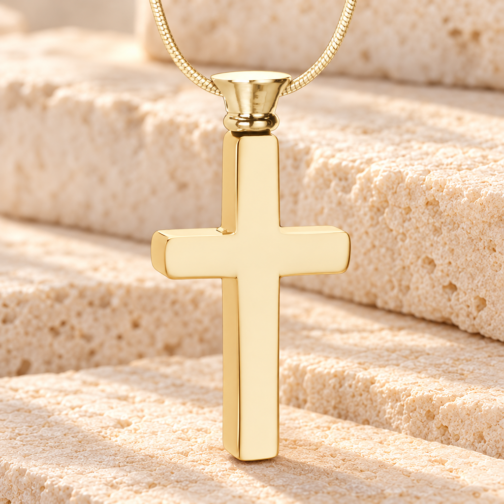 Forever Collection Remembrance Cross Locket Necklace — main — evr1023br