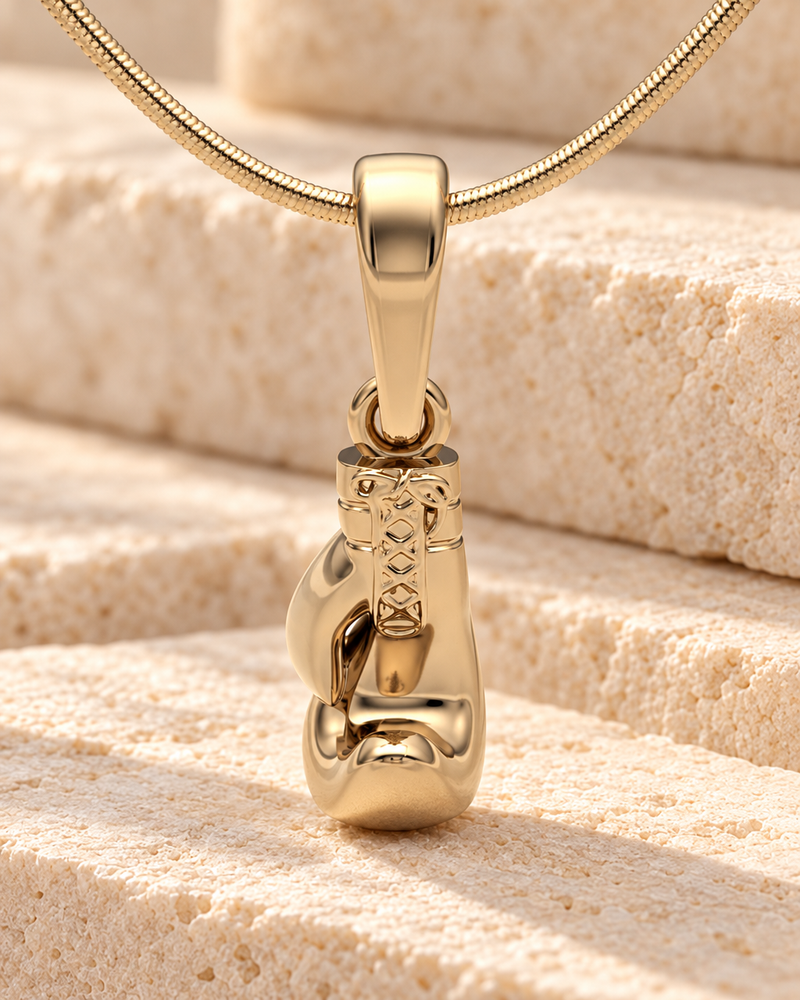 Solid 14K Gold Boxing Glove Forever Sealed Memorial Jewelry
