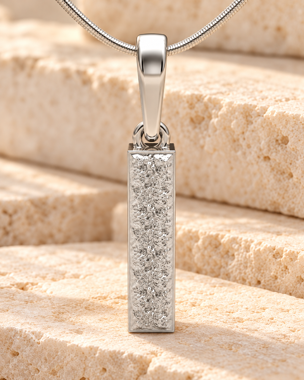 Sterling Silver Textured Cylinder Forever Sealed Memorial Jewelry — main — evr20052ssfs