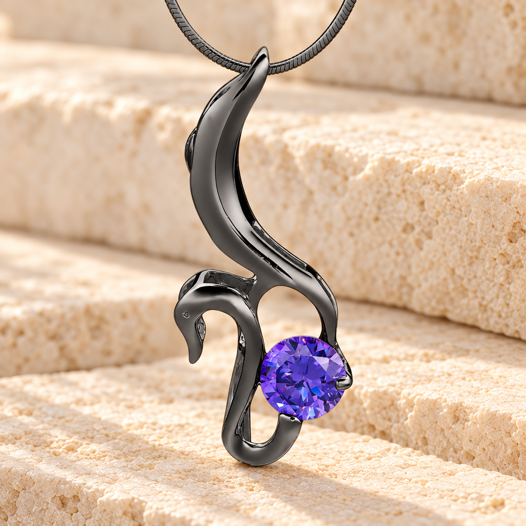 Black Simple Adoration Cremation Jewelry — main — evr6097b