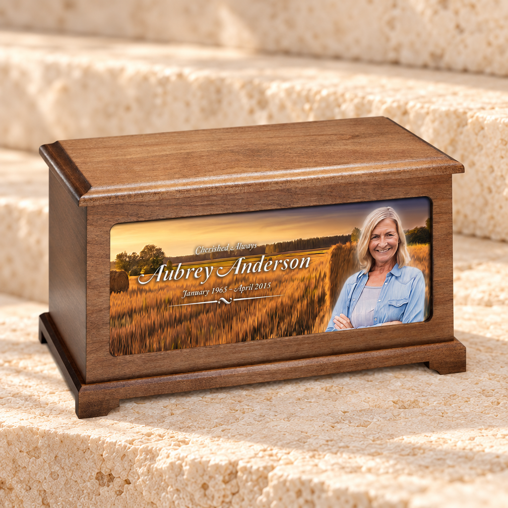 Wheat Fields Picture Urn For Ashes — main product image