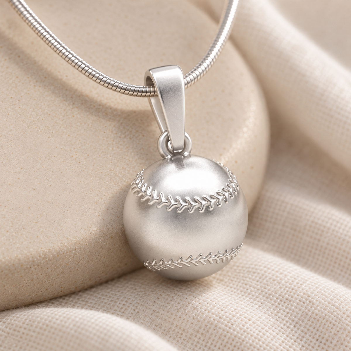 Sterling Silver Baseball Forever Sealed Memorial Jewelry — alternate view — evr20045fs