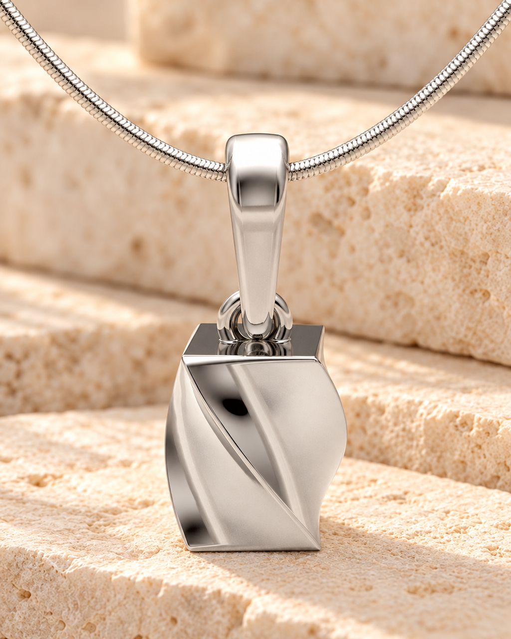 14K White Gold Helix Squared Forever Sealed Memorial Jewelry — main — evr20031wgfs