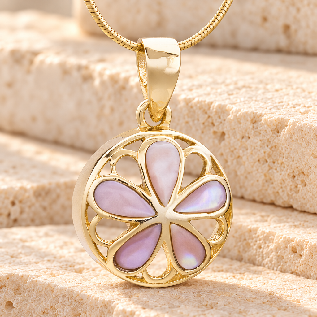 Gold Plated Blooms Cremation Jewelry — main — evr6465g
