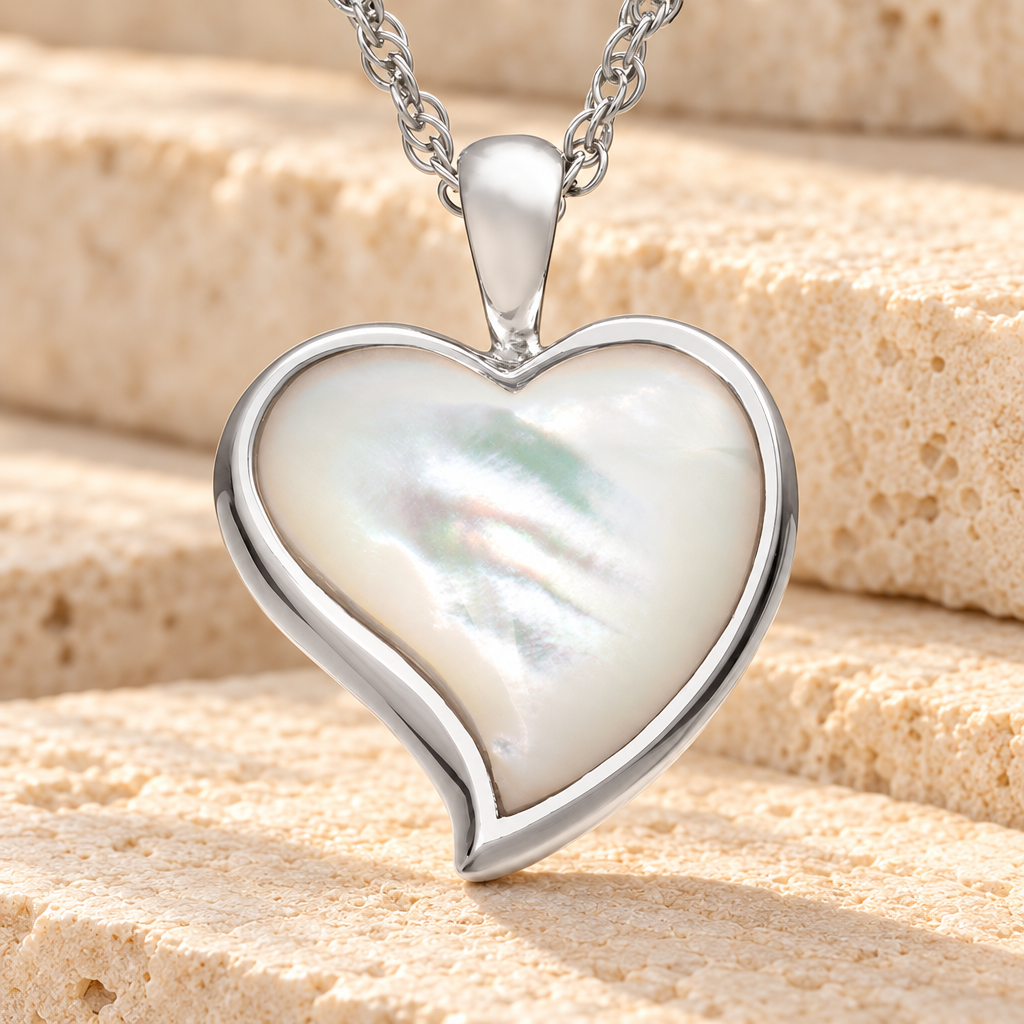 14K White Gold Dewy Heart Cremation Keepsake Pendant — main — evr854wg